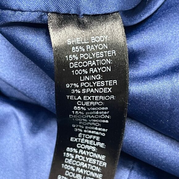 White House Black Market Dress 2 Navy Blue Lace Sheath Sleevless Satin Lined - Picture 11 of 16